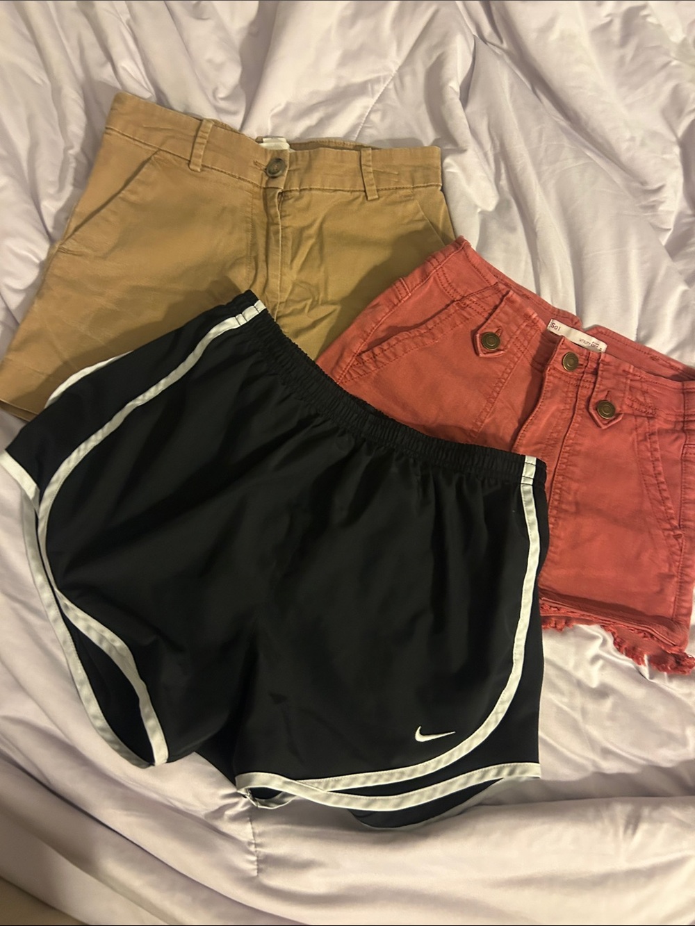 Nike Black Women's Athletic Shorts with White Piping
